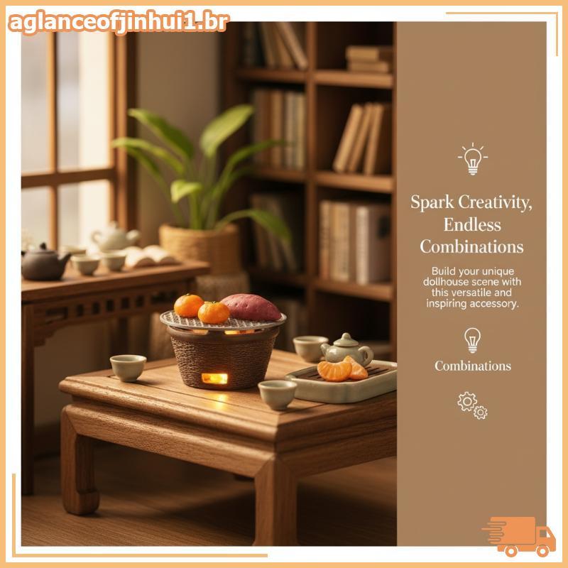 [AGBR] Conjunto De Fogão Chinês Antigo Em Miniatura Para Casa De Bonecas Decoração De Cena De Cozinha Artesanal Realista