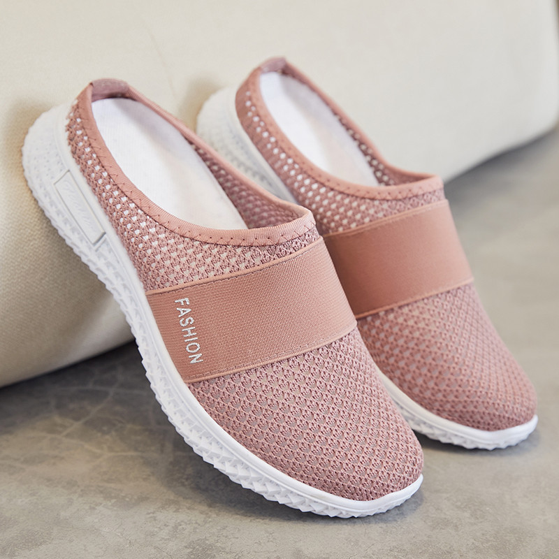 Sapatos femininos verão novo estilo sapatos femininos respirável meio deslizamento sapatos casuais feminino Jinshiyuan