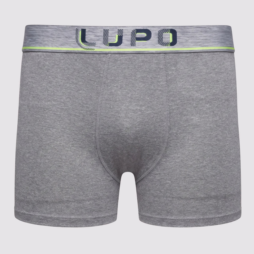 Cueca Lupo Boxer Algodão com Elastano Cinza e Verde