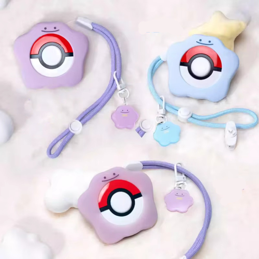 Capa Silicone Fofa Ditto para Pokemon Go Plus + e Sleep Monitor Kawaii Anti-impacto com Corda Presente