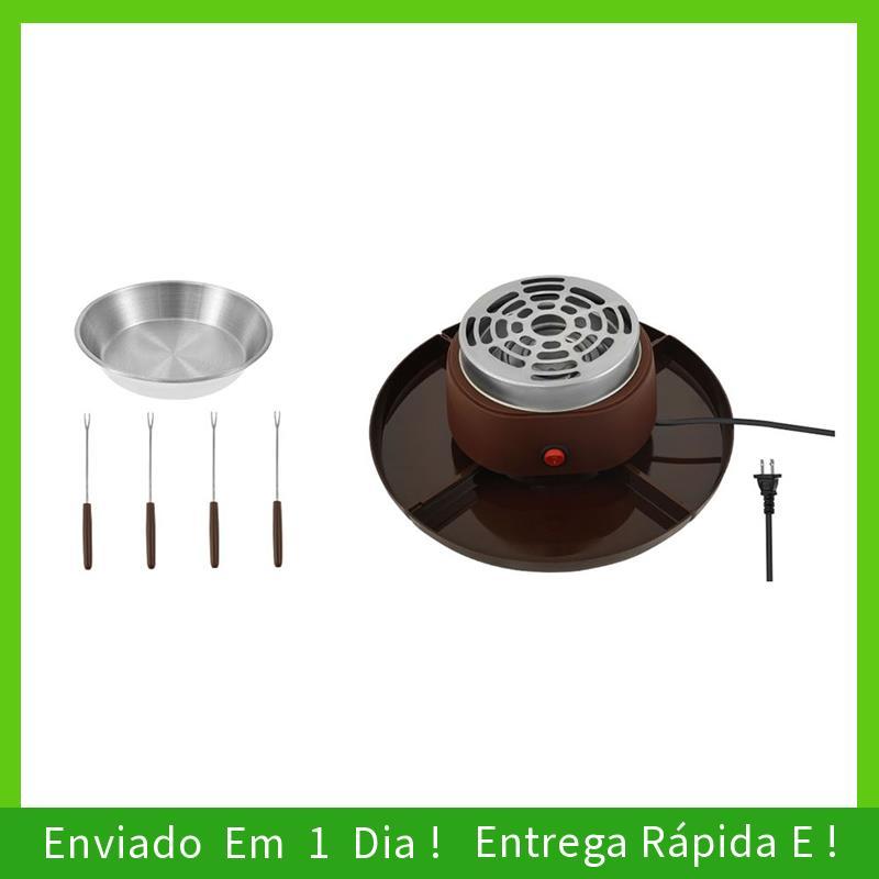 - joyce Electric Smores Maker Para Festas 4 Bandejas Removíveis Molho De Chocolate Quente Torrador De Marshmallow Elétri