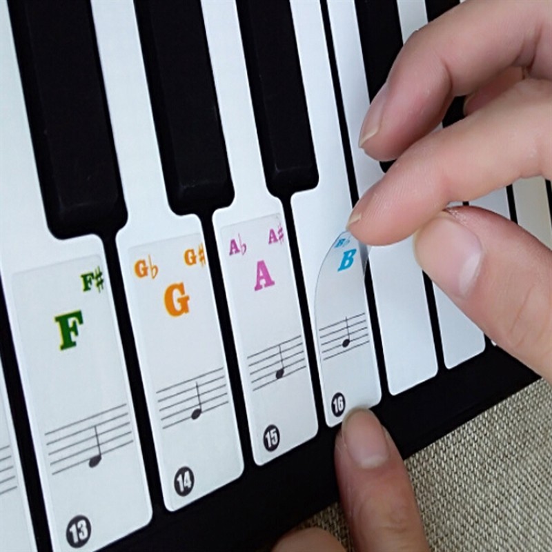 Novo Transparente Teclado De Piano Adesivos 88/61/54 Chave Destacável Música Decalque Notas Eletrônico Espectro Adesivo