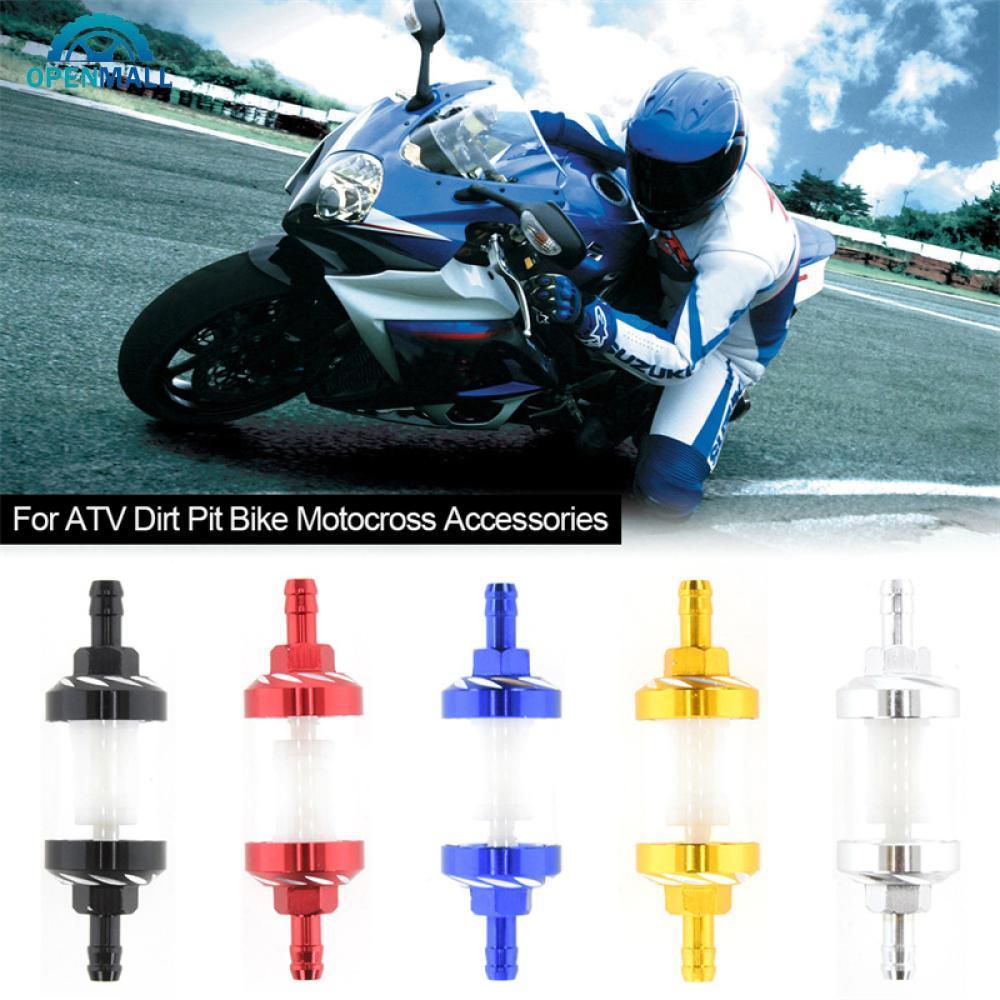 OPENMALL CNC Liga De Alumínio 8mm Motocicleta Vidro Gás Combustível Gasolina Filtro Óleo Para ATV Sujeira Pit Bike Motoc