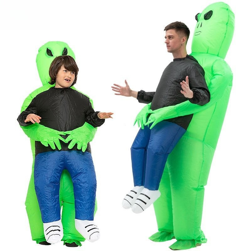 Adequado para adultos e crianças fantasias de alienígena infláveis, fantasias de festa, fantasias divertidas, fantasias