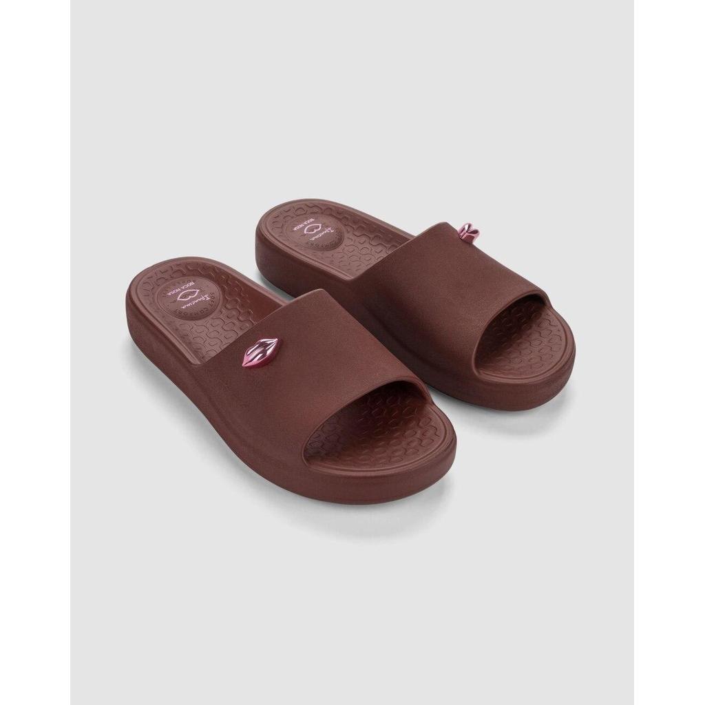 Chinelo Slide Feminino Ipanema Pluma Boca Rosa