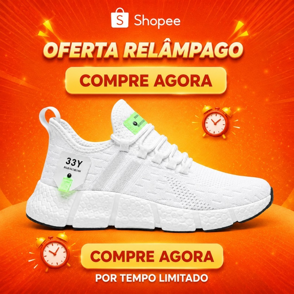 Tênis Respirável Branco e Confortável Esportivo Pro Corrida Treino Academia Speed Run Leve 33Y Importado