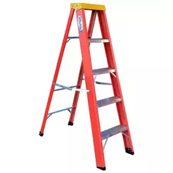 Escada Tesoura Residencial Fibra 5 Degraus 1,50M Suporta 120kg WBertolo