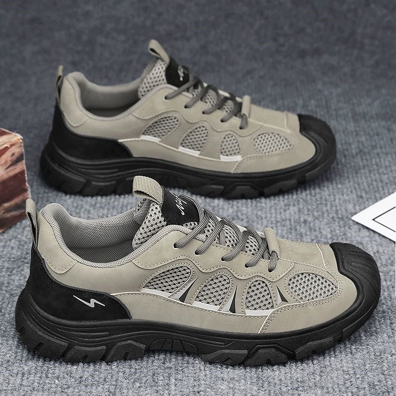 Sapatos de seguro de trabalho masculino 2025 novo estilo verão respirável lazer esportes malha ao ar livre caminhadas es
