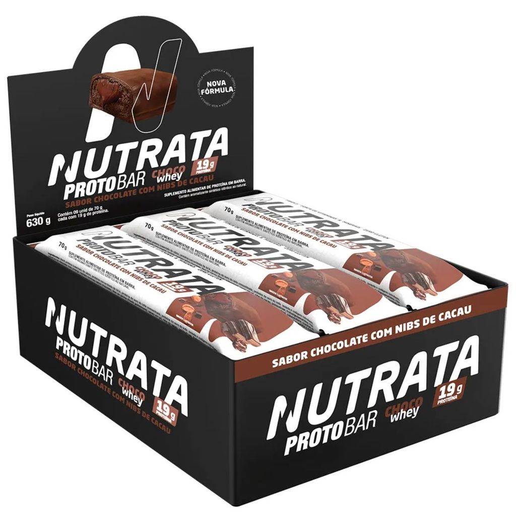 NUTRATA PROTOBAR CHOCOLATE 19G PROTEÍNA 70G 9UN