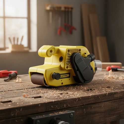 Lixadeira De Cinta Bomvink 850w 220v 75x533mm Bom-9648 220v  220v Amarelo 50hz60hz