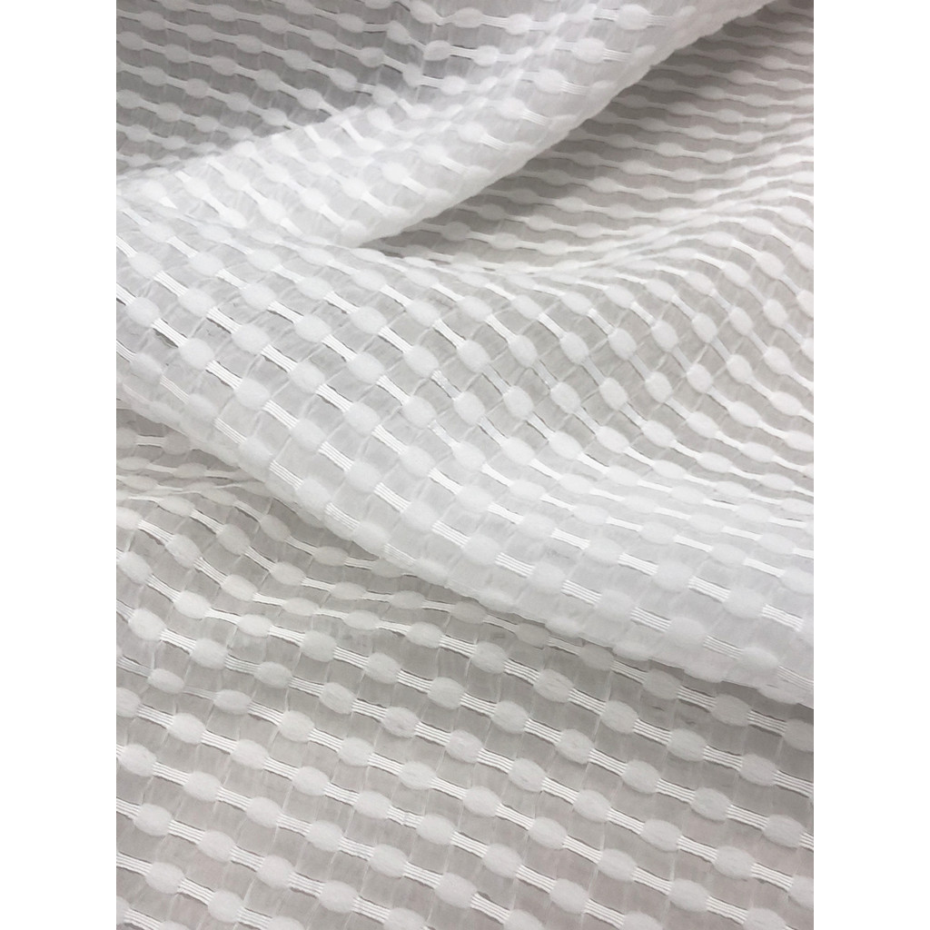 Verão puro branco transparente partículas colisão estilo moda tecido saia fina blusa Designer acessórios tecido