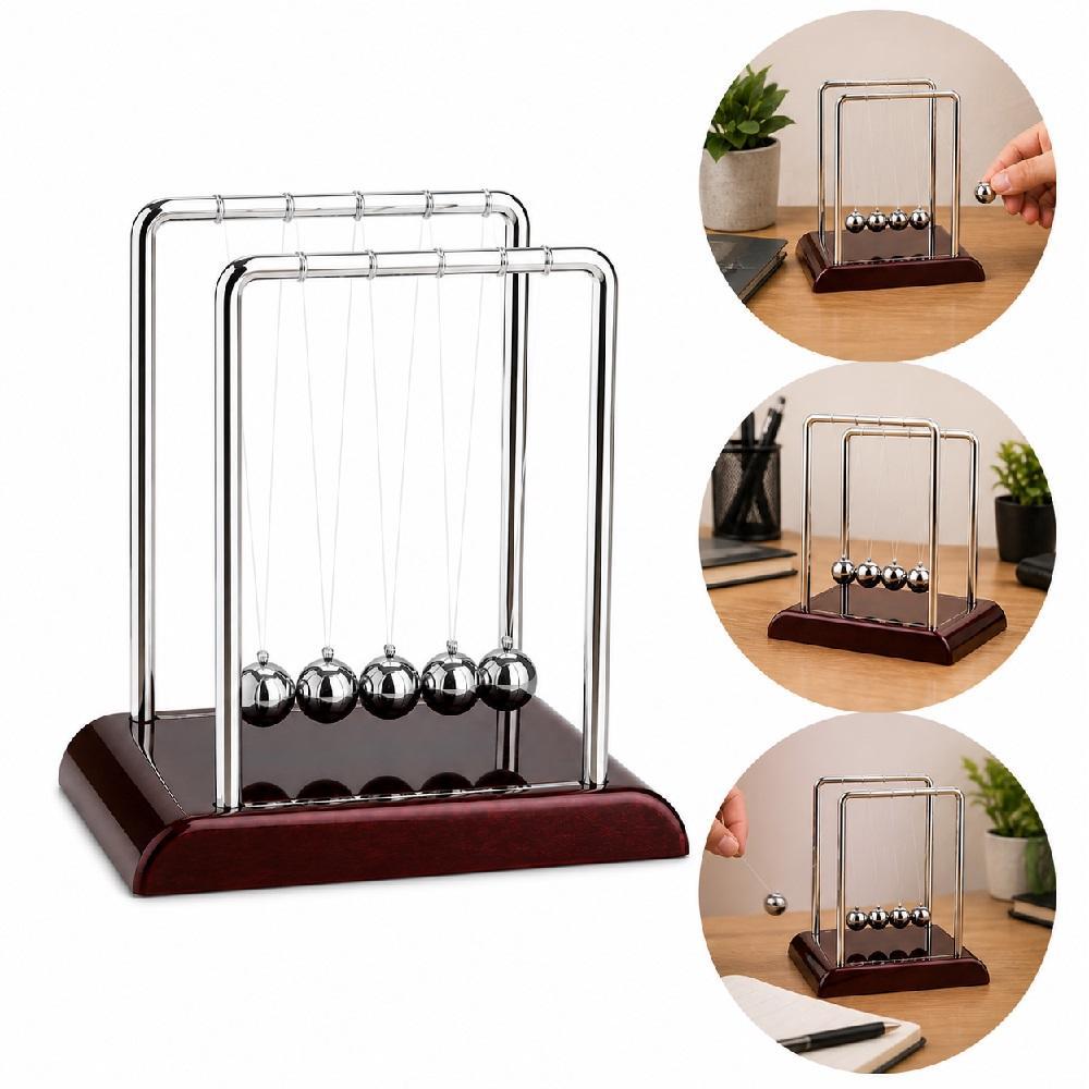PENDULO NEWTON ENFEITE DECORACAO 5 BOLAS BALANCE BALL LUXO MESA CASA QUARTO ESCRITORIO SALA