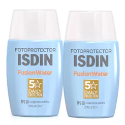 Kit 2 Protetor Solar Facial Isdin Fusion Water Oil Control FPS 60 com 30ml