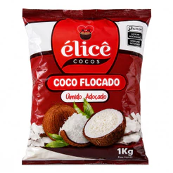 Coco Flocado Coco em Flocos 1Kg úmido e Adoçado - Élicê