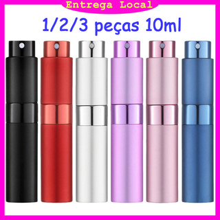 1/2/3 Peças Atomizador de perfume recarregável, frasco portátil de 10 ml, spray atomizador de perfume portátil
