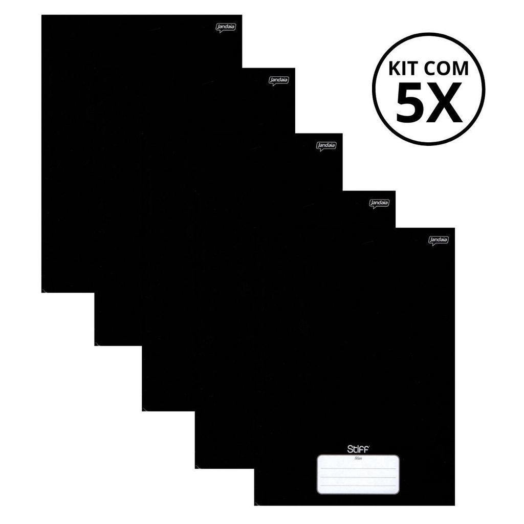 Kit Com 05 Caderno Brochura 96 Fls Capa dura - STIFF KITS:PRETO
