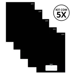 Kit Com 05 Caderno Brochura 96 Fls Capa dura - STIFF KITS:PRETO