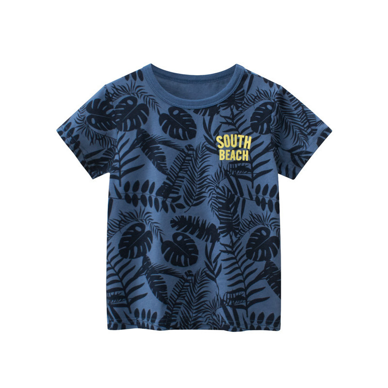 27 crianças puro algodão marca 2026 verão coreano roupas infantis folha crianças topos meninos de manga curta camiseta r