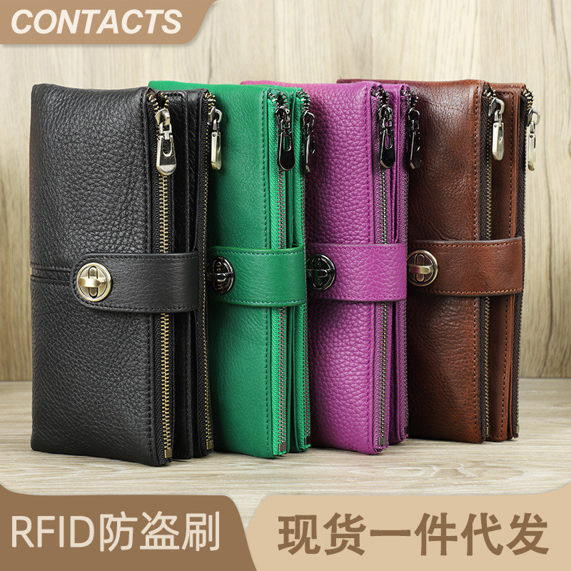 Black Angel RFID Anti-roubo Escova 30% de desconto Carteira feminina com rastrea