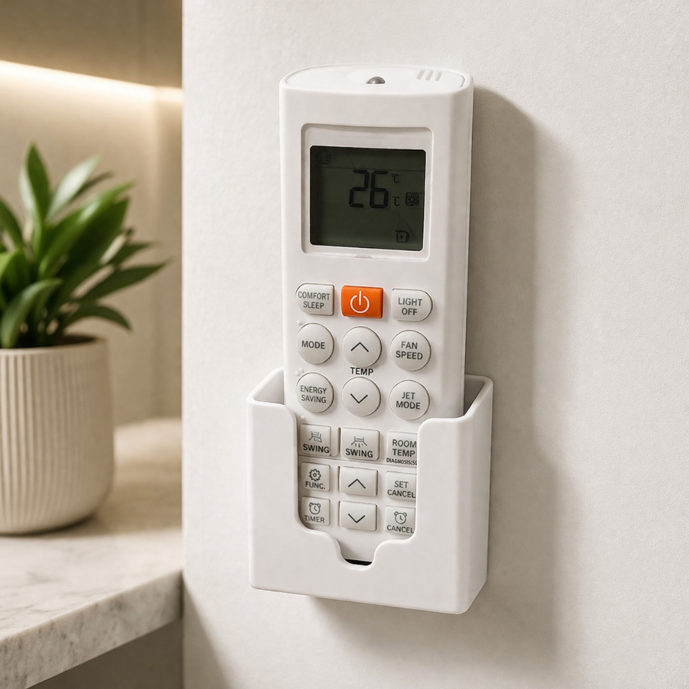 Suporte Porta Controle Remoto Ar Condicionado Tv Adesivo - Branco