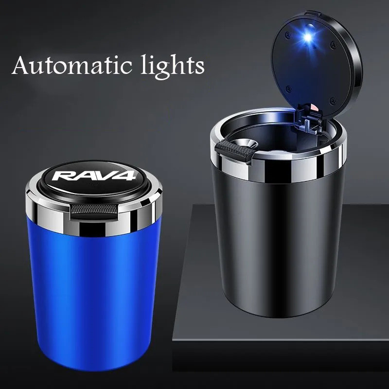 Novo Cinzeiro De Carro Multifuncional Com Luz LED , Tampa Aberta Um Toque , Copo De Charuto Adequado Para Toyota Rav4 Xa