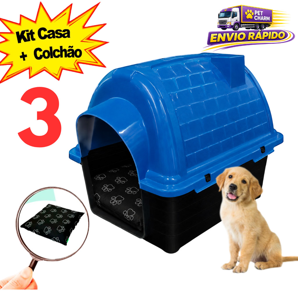 Casa Casinha De Cachorro N 3 Mais Colchonete Sob Medida Casinha cachorro Cama Pa