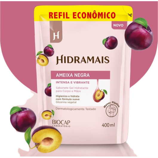 SABONETE REFIL AMEIXA NEGRA 400ML HIDRAMAIS