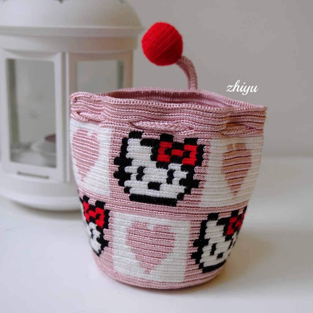 Bolsa de fone de ouvido ouro rosa ~ KT ~ wayuu Colômbia importada Wayu Line Gold Line Wayu Bolsa Materiais DIY