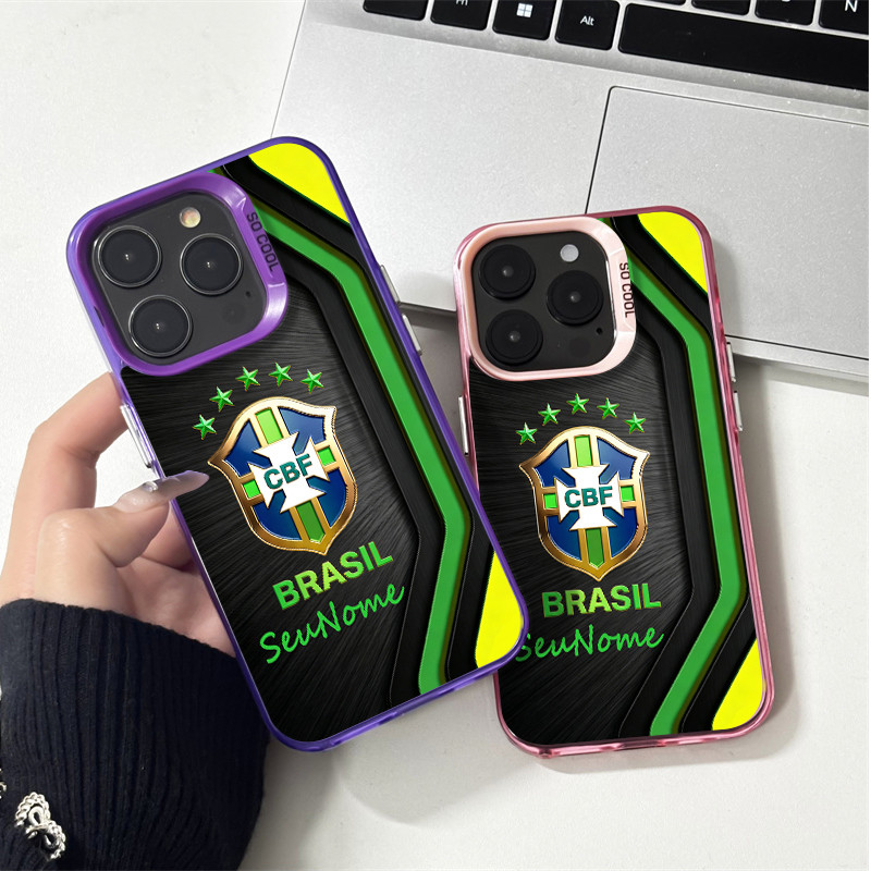 Capinha anti impacto de personalizado seleção brasileira para iPhone xs max 14 11 12 13 15 16 pro max capa Protetora