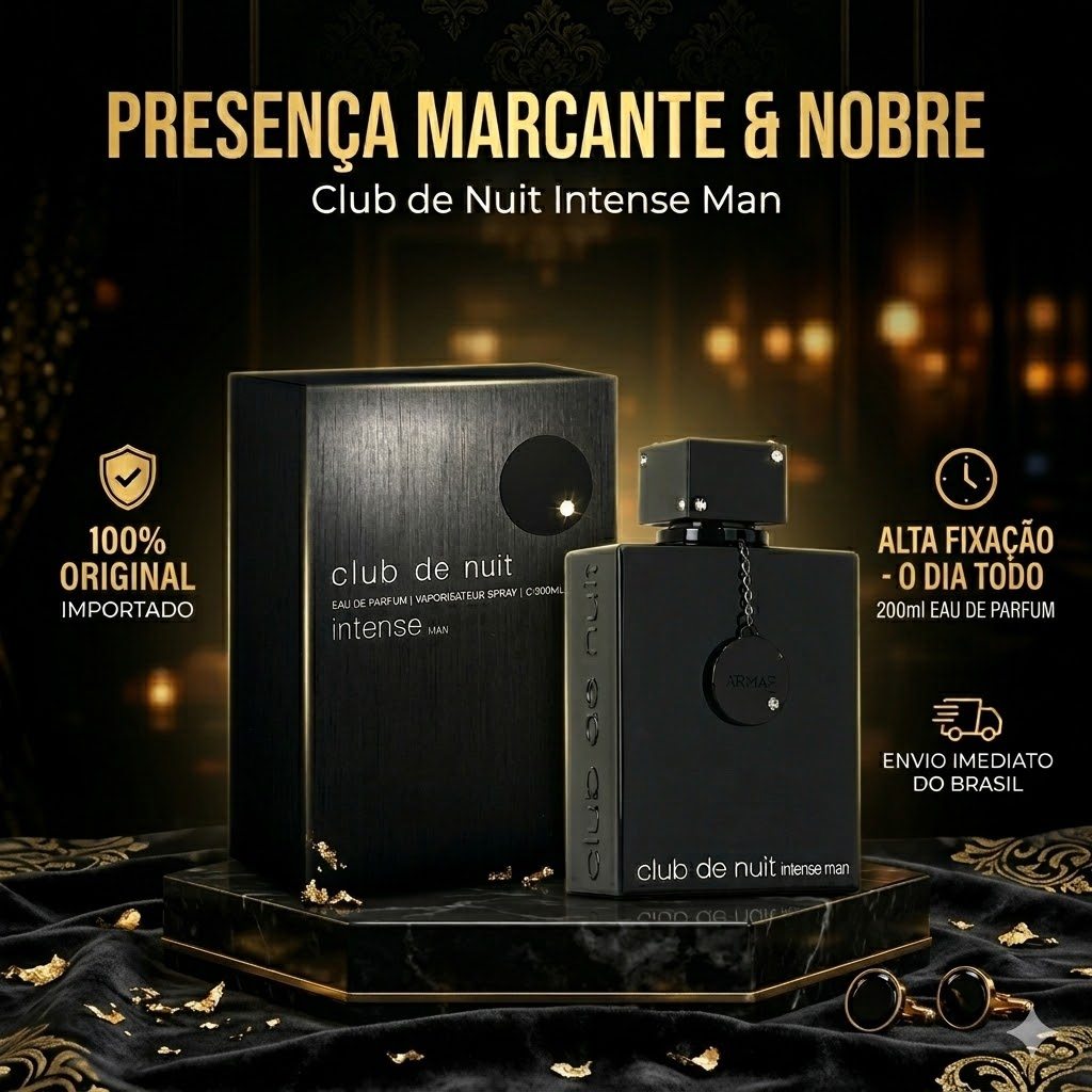 Armaf Club de Nuit Intense Man EDT 105ml – Perfume Masculino Original, Longa Duração, Alta Projeção
