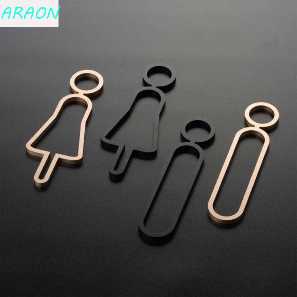 Conjunto De Placa De Sinal De Banheiro ARAON , Sinais Acrílicos DIY Para Homens E Mulheres , Vaso Sanitário Removível Em