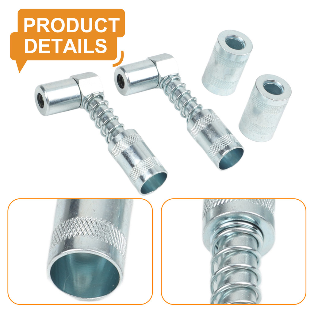 90 Degree Swivel Grease Coupler Compatible with Manual and Pneumatic Grease Guns