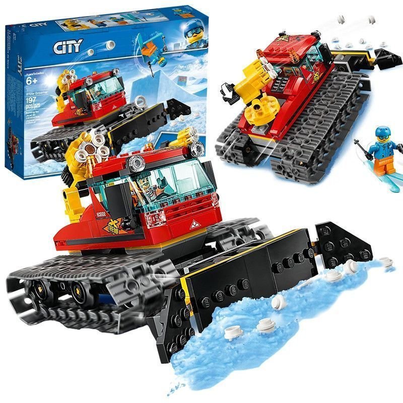 Compatível com o brinquedo de montar Lego City Series Snow Sweeper, presente de brinquedo montável.