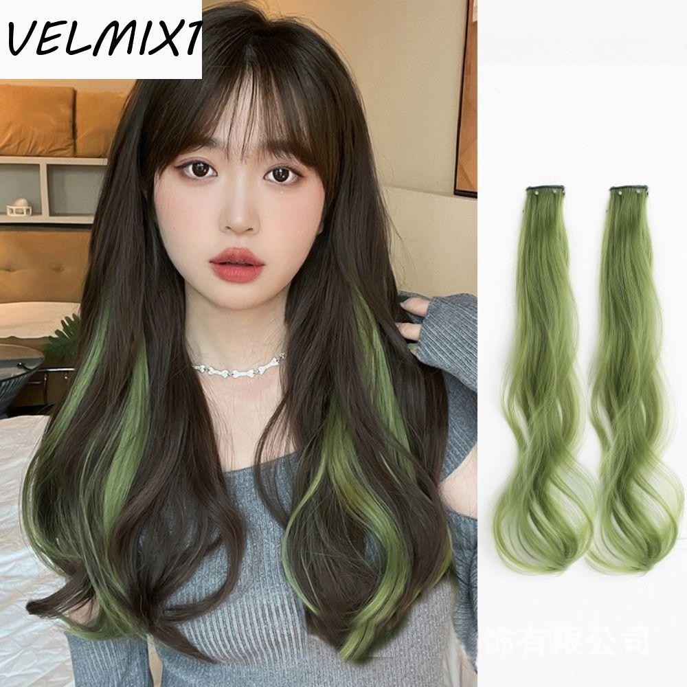 VELMIX1 Pendurado Orelha-Tintura Peruca Arco-Íris Suave Natural Sem Costura 1 Par Destaque Peça De Cabelo Colorido De Al