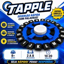 Jogo Tabuleiro Tapple Stop Trava Letras com Temporizador Versão Português brinquedo