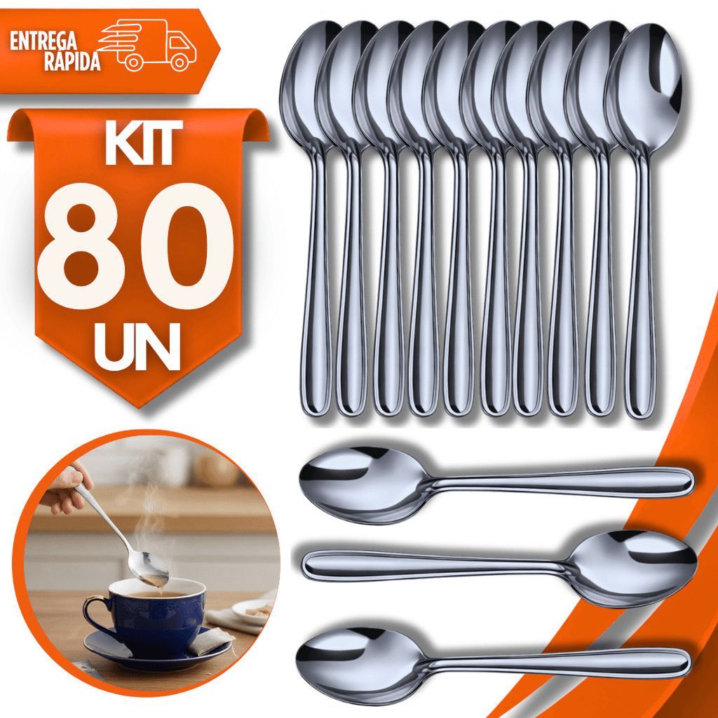 Combo de Colheres de Chá Inox 13,6cm Aço Inox Talheres Chá Chocolate Quente Multiuso Qualidade