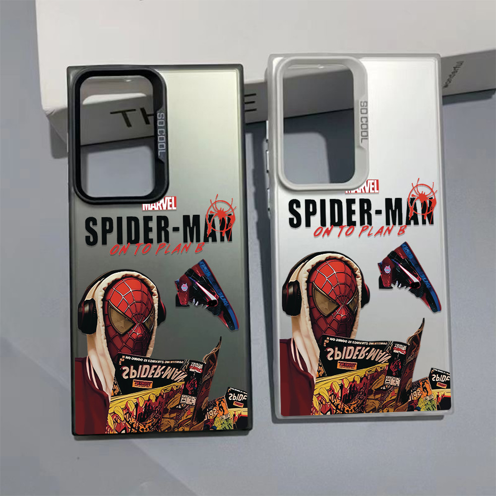 Capa Celular Samsung Galaxy S24 S23 Ultra A14 A15 A24 A25 A34 A35 A54 A55 - Spider Man Plan B Translúcida Resistente
