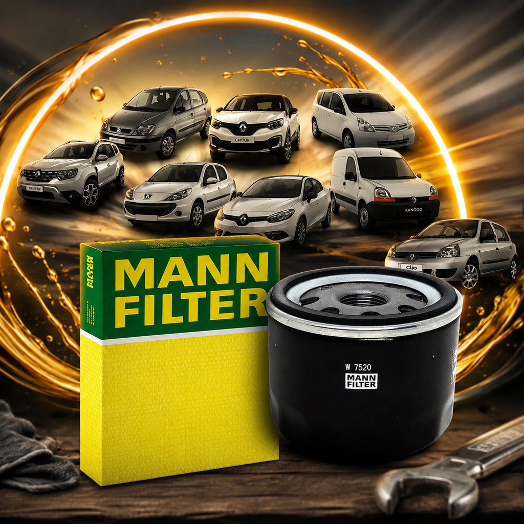 Imagem Filtro De Oleo Mann Filter Logan Sandero Symbol Scenic Kangoo 1.6 2.0 8v 16v