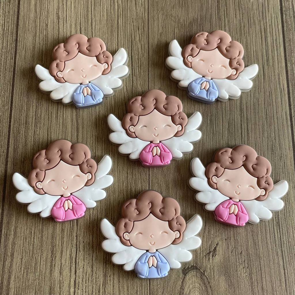10 A 50 UNIDADES - Apliques Emborrachados Anjinhos (MOD02) Artesanatos Decorção de Festas