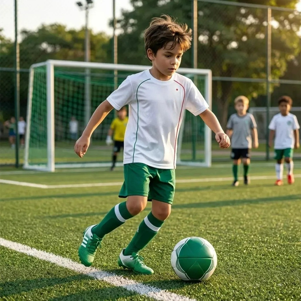 CONJUNTO INFANTIL PALMEIRAS CAMISA + SHORT + MEIÃO + FIGURINHAS (ESCUDO OFICIAL BORDADO NA CAMISA E NO SHORT)