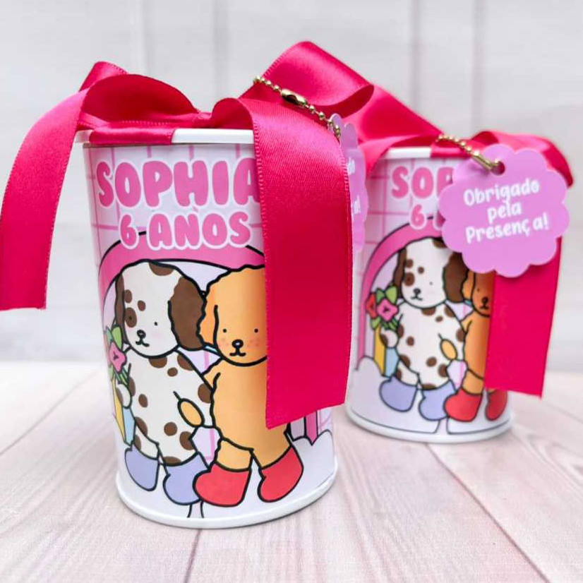 Kit Cofrinhos Personalizados Ursinho Bob do Livrinho de colorir 10x6cm Lembrancinha Festa Infantil Aniversário