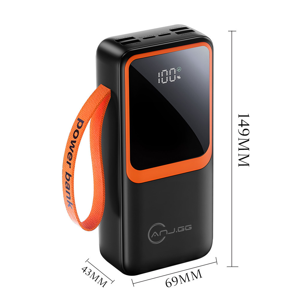 Power Bank 30000mAh 66W PD Rápido Turbo Carregador com cabos para Android e IOS ANJGG BRASIL