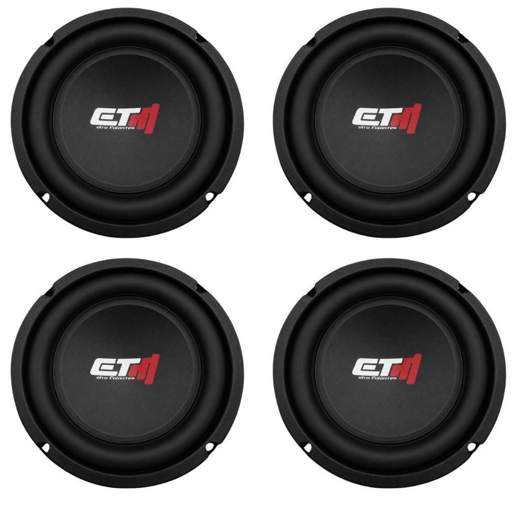 KIT 4 ALTO FALANTE ETM SUBWOOFER 6 POL EW 125W RMS 4 OHMS CORES