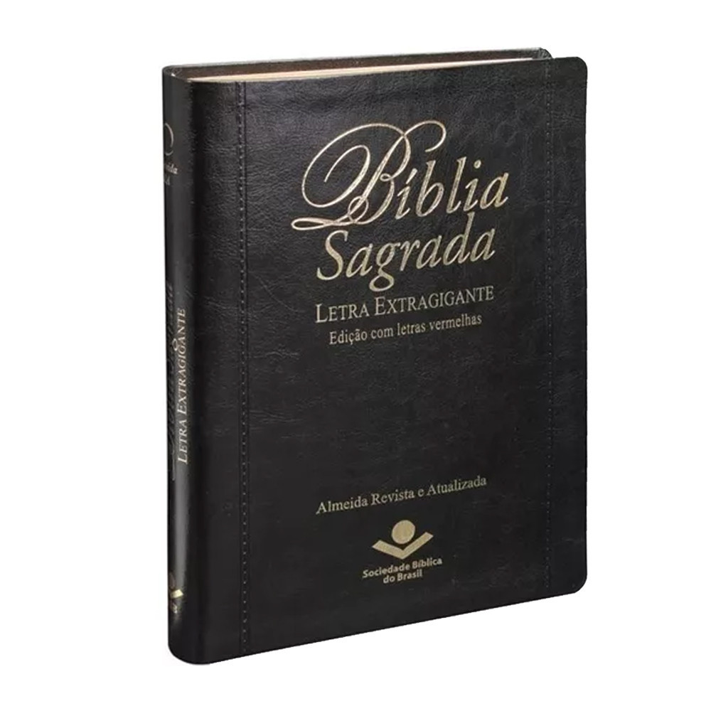 Bíblia Sagrada Letra Extragigante | Capa Luxo Preta Almeida Revista E Atualizada Com Índice