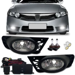 Kit Farol De Milha Neblina Auxiliar New Civic 2009 2010 2011 Com Lampadas