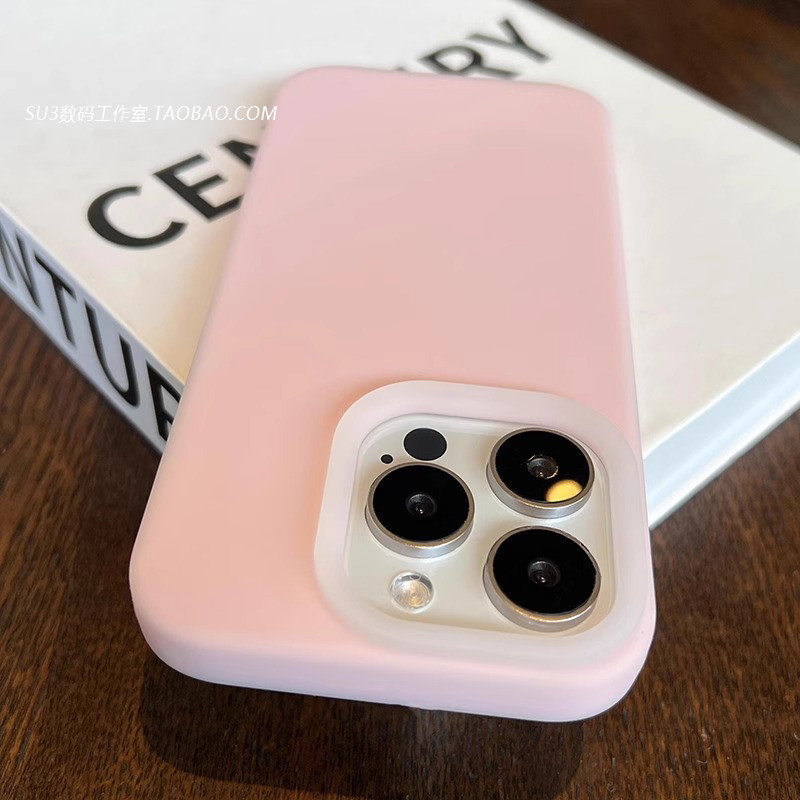 Capinha celular Apple Capinha importada para iPhone Capinha silicone líquido 17 Borracha Feel Jelly Grey Rosa Adequado p