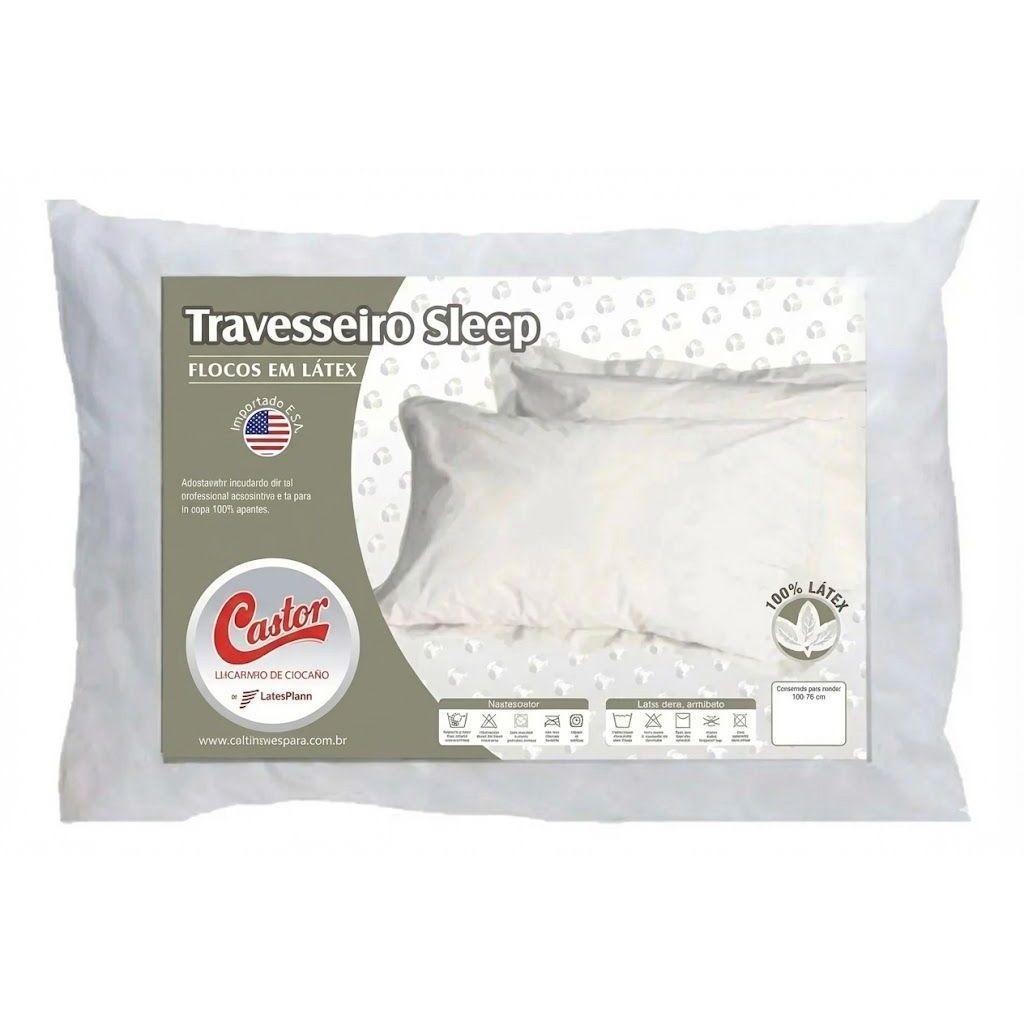 Travesseiro Látex Sleep Flocos p/Fronha 50x70 (65x45x15) - Castor
