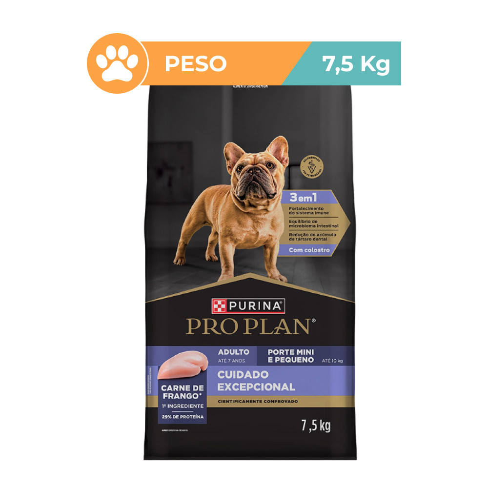 Ração Pro Plan Purina Cães Adultos Mini e Pequenos 7,5kg