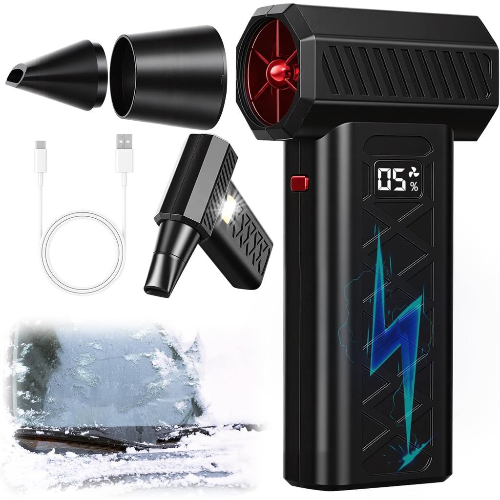 Soprador de Neve Snow Whiz Turbo, Mini Soprador de Neve Turbo LED 130.000 RPM, Soprador de Neve Turbo Portátil, Soprador