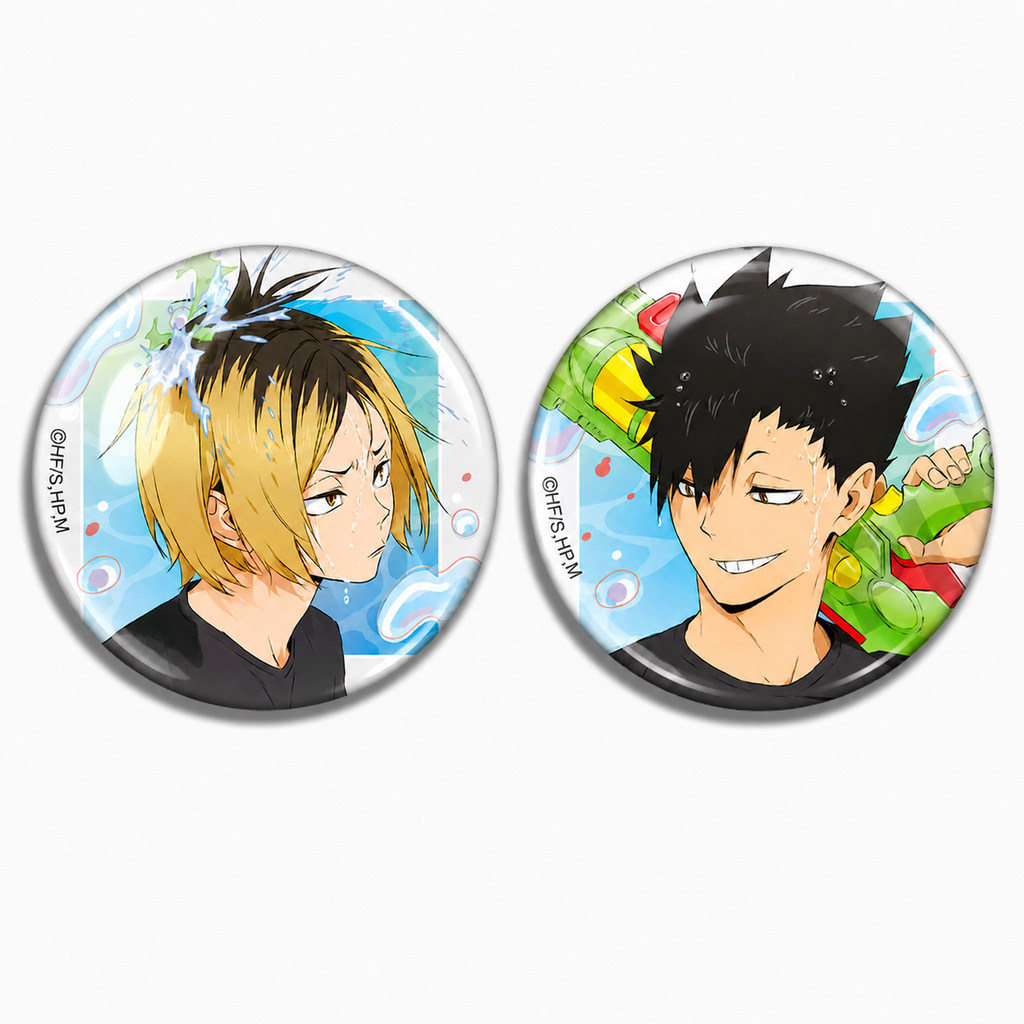 Detalhes do Botton Haikyuu 58mm Vôlei Série Água Verão Anime Hinata Kageyama Kenma Kuroo Oikawa Pin Broche